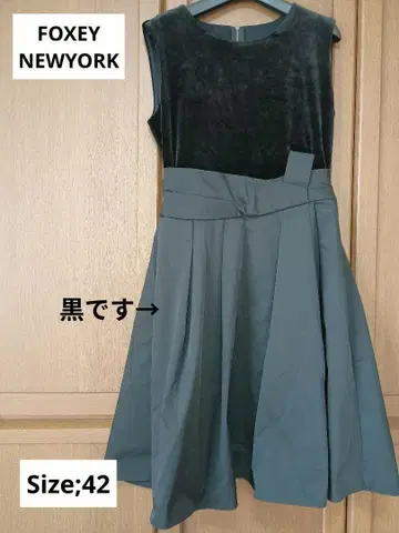 FOXEY 슬리브리스 무릎 기장 원피스 블랙 Size42