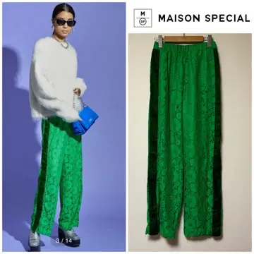MAISON SPECIAL 사이드 라인 레이스 팬츠