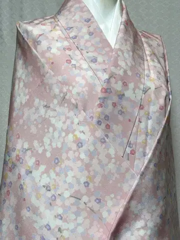 미사용품 기모노 테이진.실필 매실 무늬 코몬(미사용 실 부착) 선착순