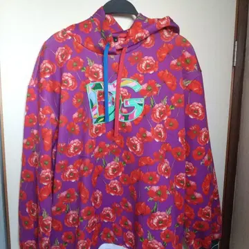 DG 꽃무늬 후드티 보라색