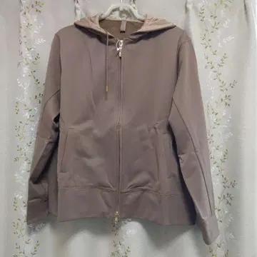 베이지 풀 집업 후드티 후드 부착