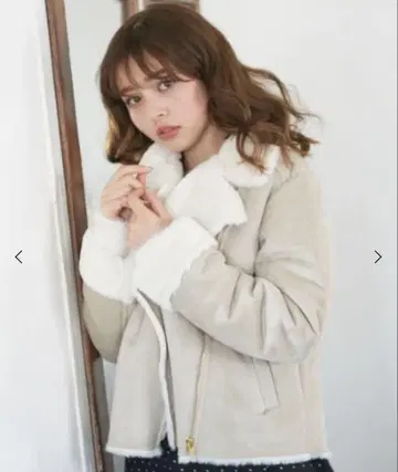 MAJESTIC LEGON 페이크 무스탕 라이더 자켓
