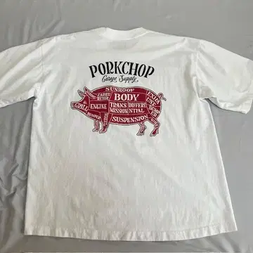PORKCHOP 포크찹 프린트 T셔츠 화이트/XL
