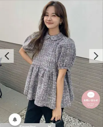 BIRTHDAYBASH 트위드 펄 버튼 상의 S 사이즈