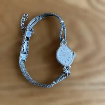 SEIKO DI ASHOCK 21J 실버 밴딩 수동 와인딩 시계