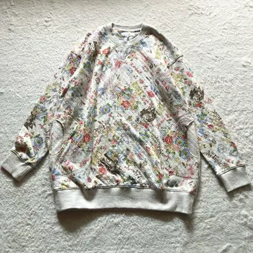 카모이 요코 Tunic 일본제 올 패턴 면 혼방 맨투맨