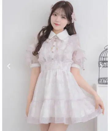 ROJITA 꽃무늬 반팔 미니 원피스 핑크 FREE 사이즈