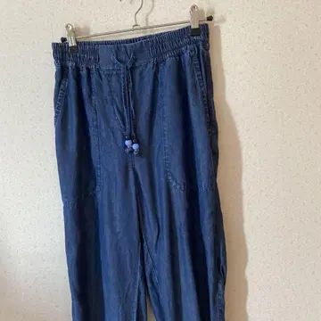다크 블루 캐주얼 팬츠 허리밴딩 포함