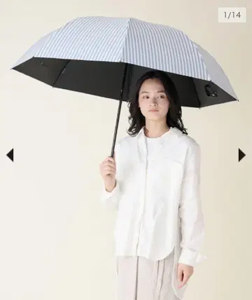 선배리어100 접이식 양산 2단 접이식 컴팩트 스트라이프 블루