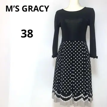 M'S GRACY 도킹 원피스 꽃무늬 스커트 블랙
