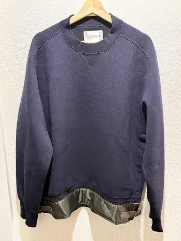 Sacai 나일론 트윌 스펀지 크루 스웨트