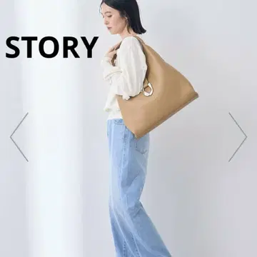 [ story. ] 스토리 메탈 모티브 숄더백 베이지