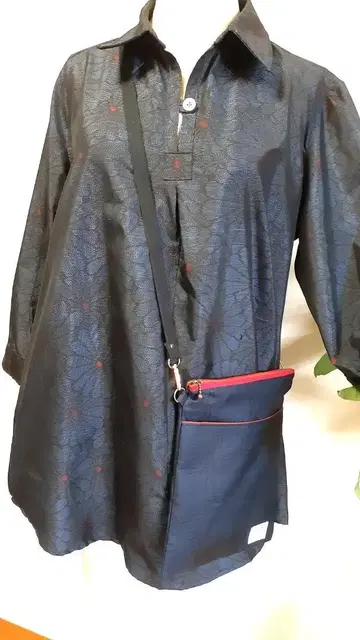 기모노 리메이크 본고장 오시마 명주 튜닉 사코슈 포함
