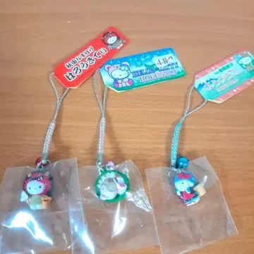 지역 한정 키티 (아키타 홋카이도 시즈오카) 헬로키티 스트랩 3개 세트
