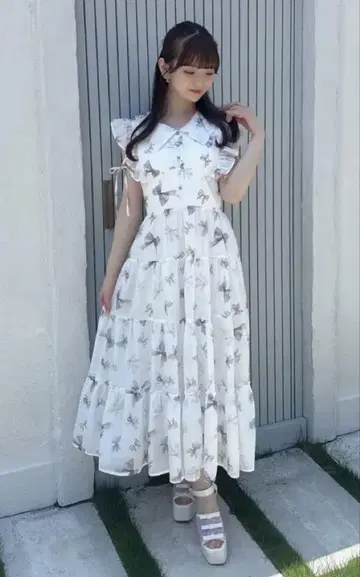 evelyn 오리지널 리본 무늬 OP