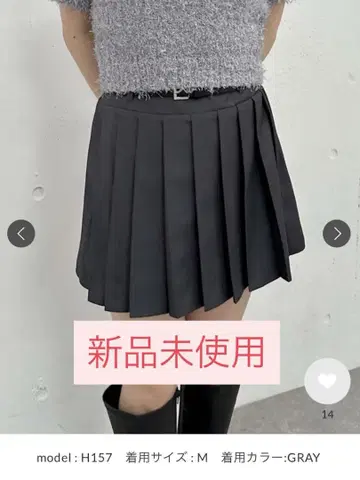 [ 미사용 새상품 ] archives 절개 플리츠 미니 스커트