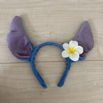 스티치 머리띠 파랑 보라색 플루메리아