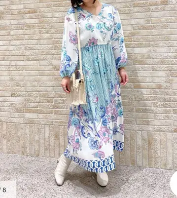 컨디션 최상 그레이스 콘티넨탈 페이즐리 프린트 원피스 그레이스 클래스