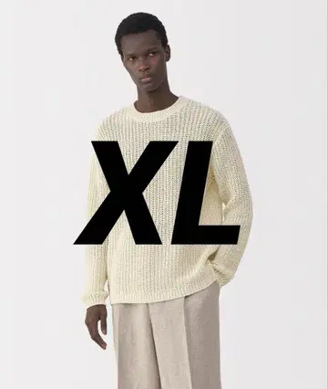 XL 신사 코튼 로우게이지 니트 긴팔 풀오버 무지 라보