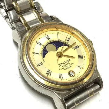 [ 레어! 레트로, 중고품 가동 중 ] 시티즌 문페이즈 아날로그 손목시계