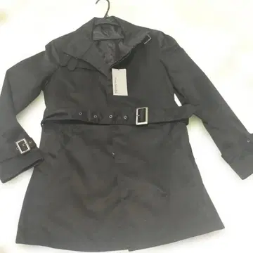블랙 더블 브레스트 트렌치코트 M 슬림