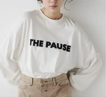 THE PAUSE 오버 사이즈 T셔츠 긴팔 화이트