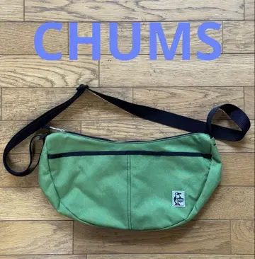 CHUMS 참스 그린 컬러 캔버스 숄더백