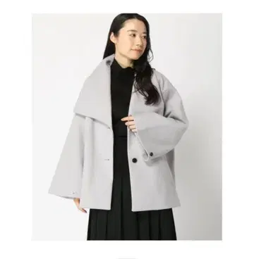 HARE 울리테크 빅 칼라 미들 코트 라이트 그레이