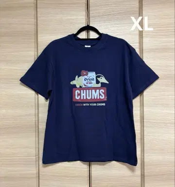 CHUMS 오리온 맥주 T셔츠 XL 네이비 남성용 반팔 오키나와