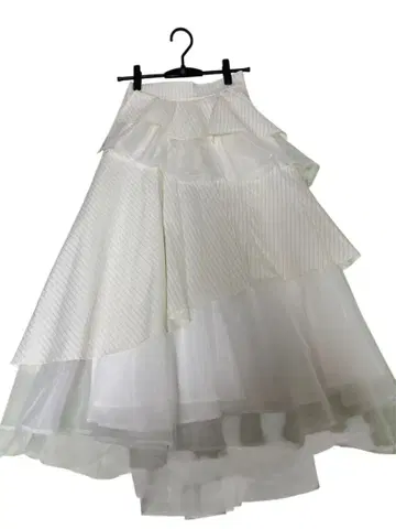 REDYAZEL 레이디 아젤 MIX 스트라이프 아지메 티어드 롱 스커트