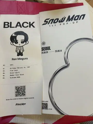 Snow Man 1st POP-UP 팜플렛 메구로 렌