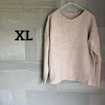 베이지 [ XL ] V넥 스웨터 긴팔 심플 캐주얼