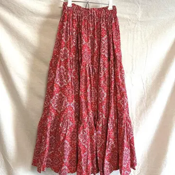 70s vintage 반다나 패턴 롱 스커트