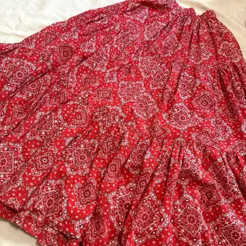 70s vintage 반다나 패턴 롱 스커트