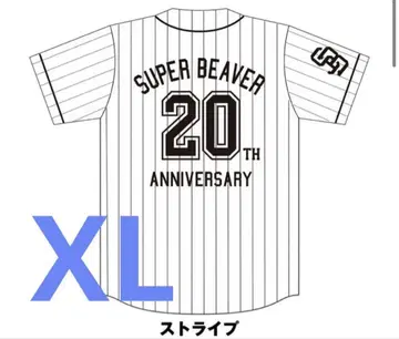 SUPER BEAVER 20주년 베이스볼 셔츠 스트라이프 XL 사이즈