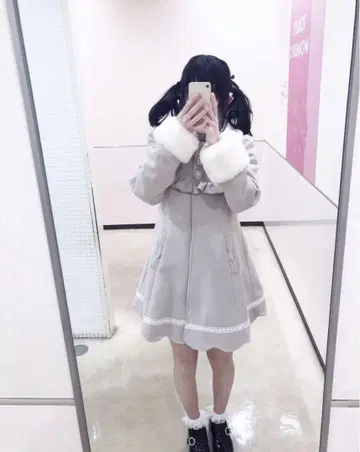 프론트 비쥬 스캘럽 도리 코트 Ank Rouge 양산형