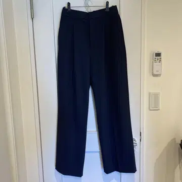 유니클로 턱 와이드 팬츠 네이비 긴 길이 인심 74cm