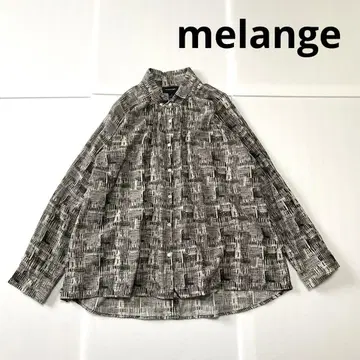 melange 래글런 슬리브 올 패턴 셔츠 쁘띠 옷깃 모노톤