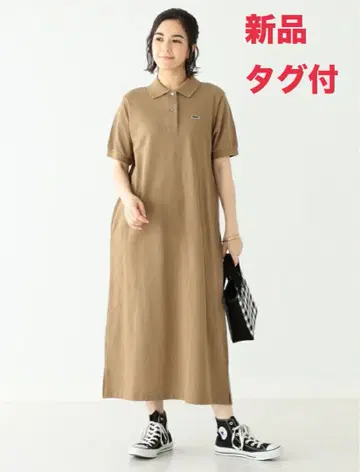 새상품 LACOSTE x BEAMS BOY 별주 폴로 롱 원피스 36