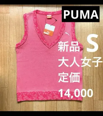 PUMA 푸마 여성용 골프 니트 베스트 S 핑크 노인의 날 선물