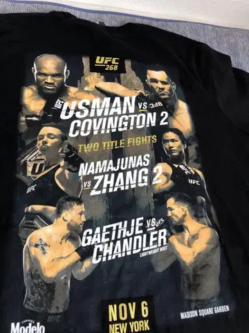 [ 새상품 미사용 ] UFC 268 대회 기념 셔츠 우스만 vs 코빙턴