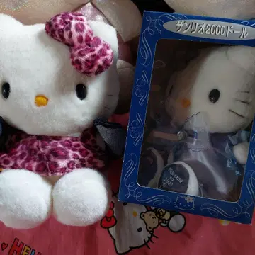 헬로키티 레오파드 무늬 드레스 2000 인형 봉제 인형