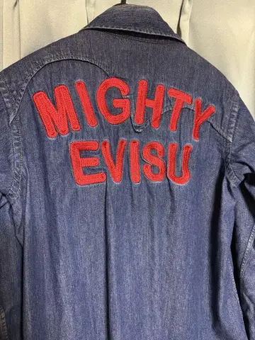 MIGHTY EVISU 데님 셔츠 인디고