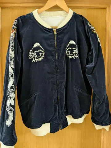 레어 웨어하우스 벨벳 스카잔 리버서블 손자수 사슴 호랑이 M
