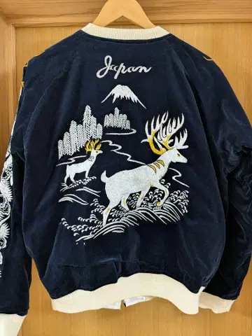 레어 웨어하우스 벨벳 스카잔 리버서블 손자수 사슴 호랑이 M