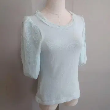 Harrods 민트 그린 반팔 니트탑