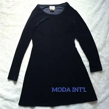 MODA INT'L 네이비 벨로아 원피스 XS y2k 레이어드