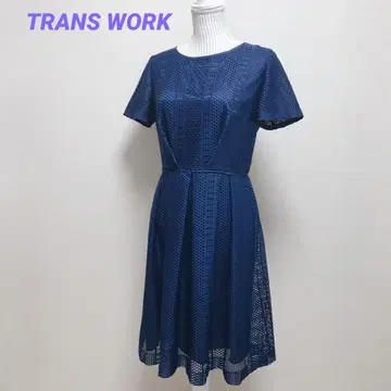 변압기 워크 플레어 원피스 무릎 기장 반팔 레이스 색 사이즈 40