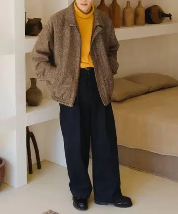 엡녹 헤리본 트위드 해링턴 자켓 L