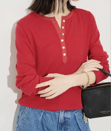 SLOBE IENA / 슬라브 리브 헨리넥 롱 TEE